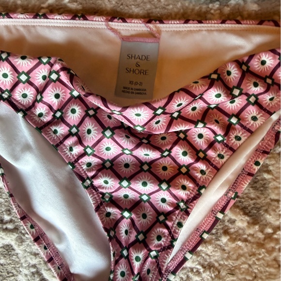 Shade & Shore Pink Floral Bikini Top and Bottom Set - Picture 3 of 6